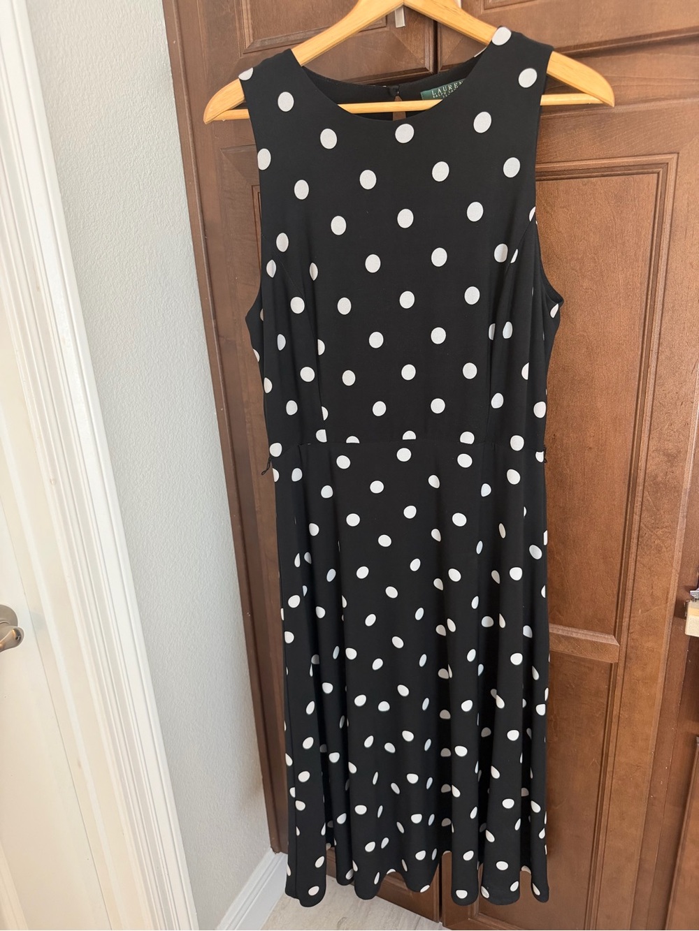 Lauren Ralph Lauren Black and White Polka Dot Midi Dress